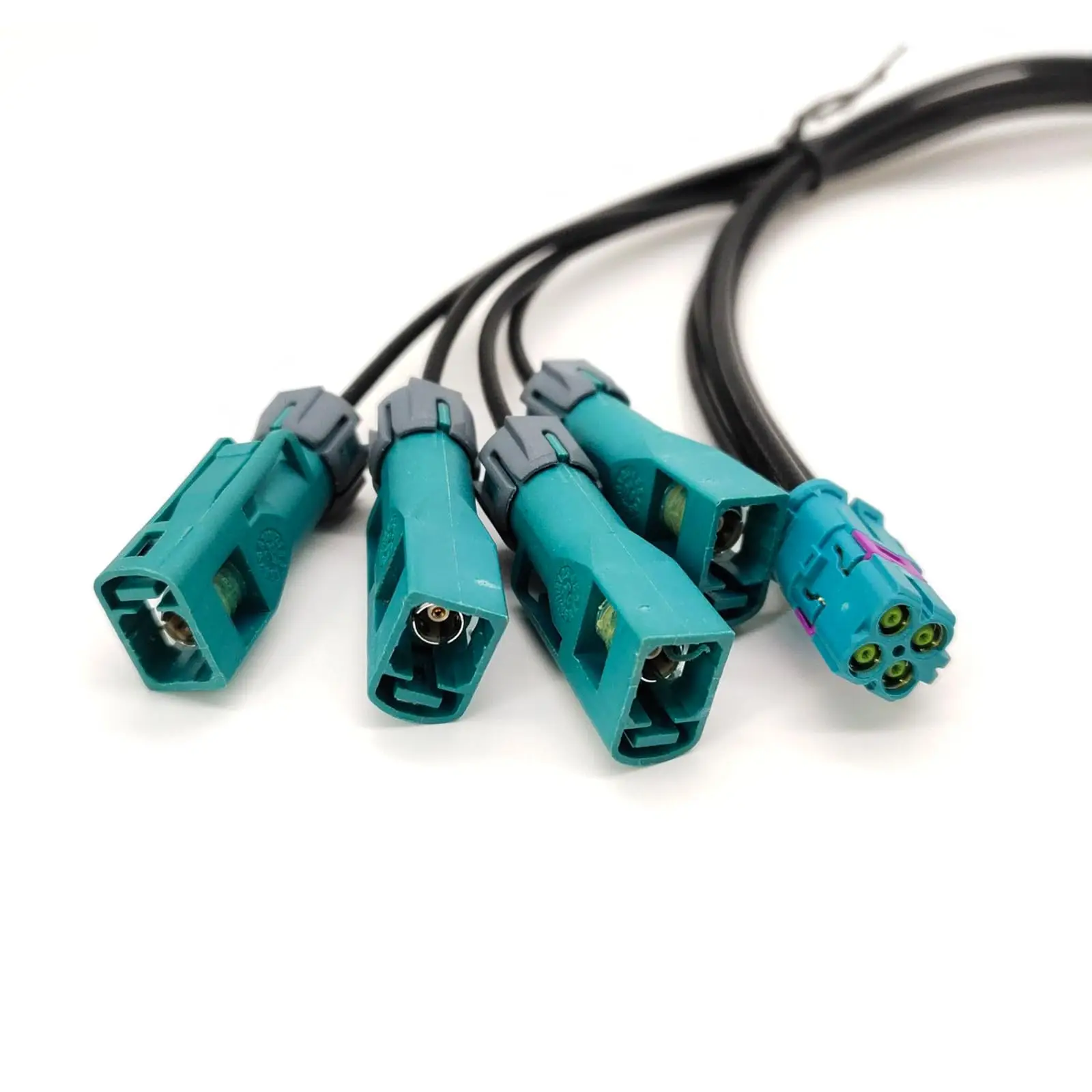 50CM Mini Fakra 4 in 1 to Fakra Z Waterproof Straight Jack 4 Ports Vehicle LVDS RF Coaxial Extension Adapter Cable RG316