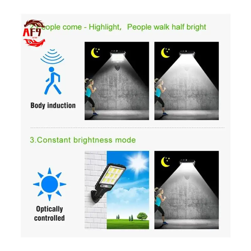 

AF90-Солнечный уличный фонарь для человеческого тела, инфракрасный свет, индукционная лампа, водонепроницаемый класс IP65