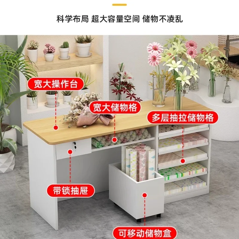 Florist Bar checkout page Floral arrangement Flower operation desk Flower arrangement storage Packing workbench display