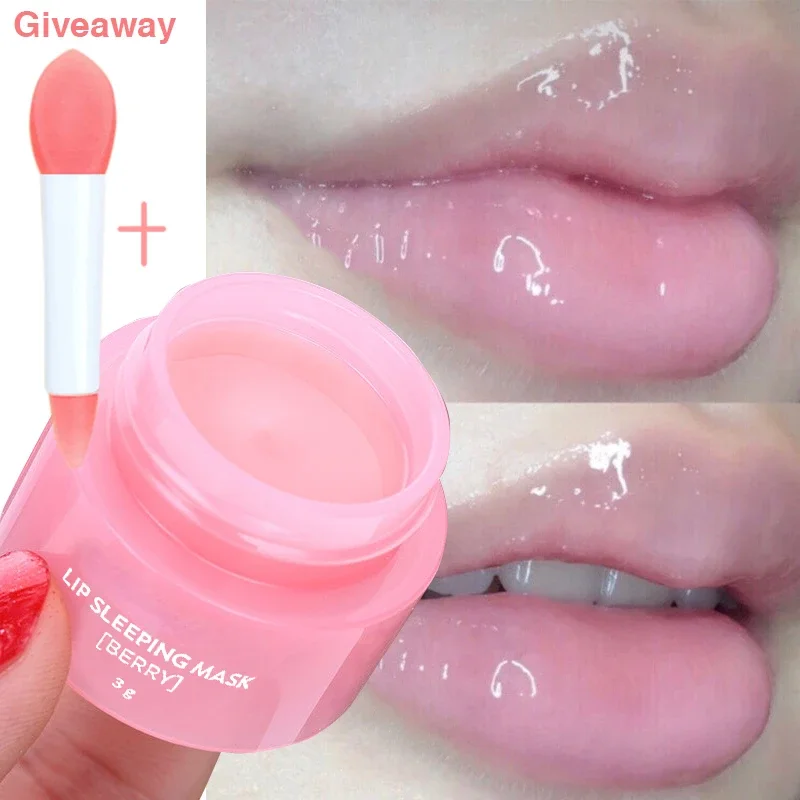 Korea lips care lip sleep mask night sleep hydrated maintenance lip balm pink lips whitening cream nourish protect free shipping