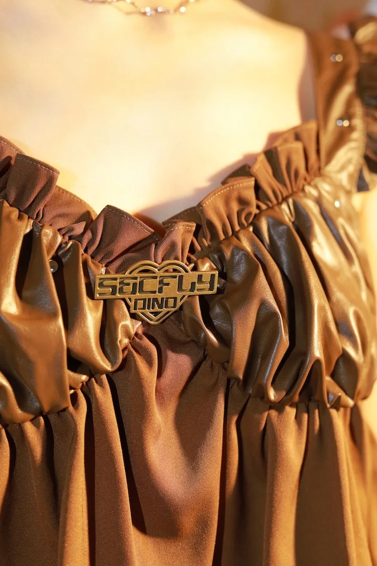 

Женский летний топ-бюстье Bla Sugar Wings с коричневым кружевом, кожаными вставками и плиссировкой, модный, на бретельках