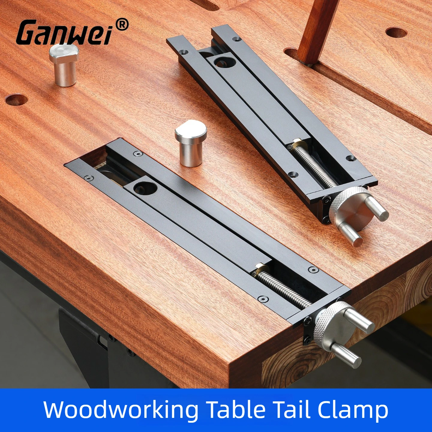 Quick-Moving Inertia Woodworking Table Tail Clamp DIY Bench Clamp Presser Fixed Handwheel Vise Fixture for Woodcraft