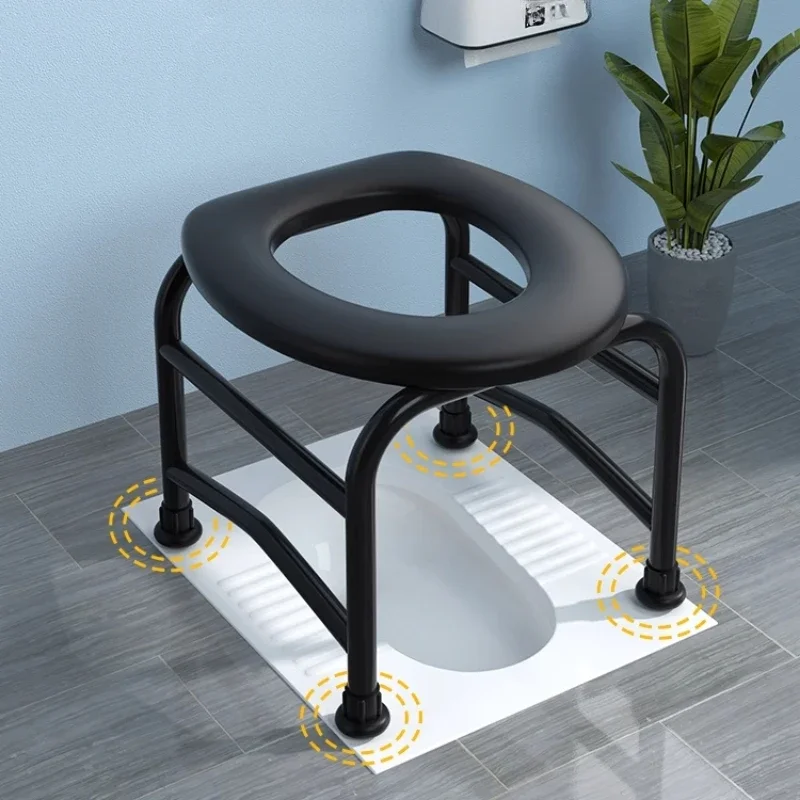 

Elderly Person Sitting Toilet Chair Pregnant Woman's Toilet Stool Cardon Steel Squatting Seat Household Mobile Toilet