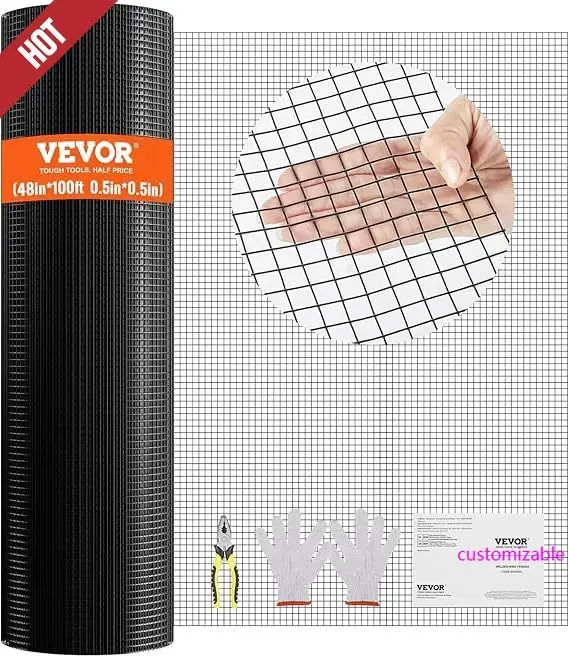 

NEW Hardware Cloth, 48'' x 100' 1/2inch Galvanized Wire Mesh Roll, 19 Gauge Chicken Wire Fencing Roll, Poultry Enclosures