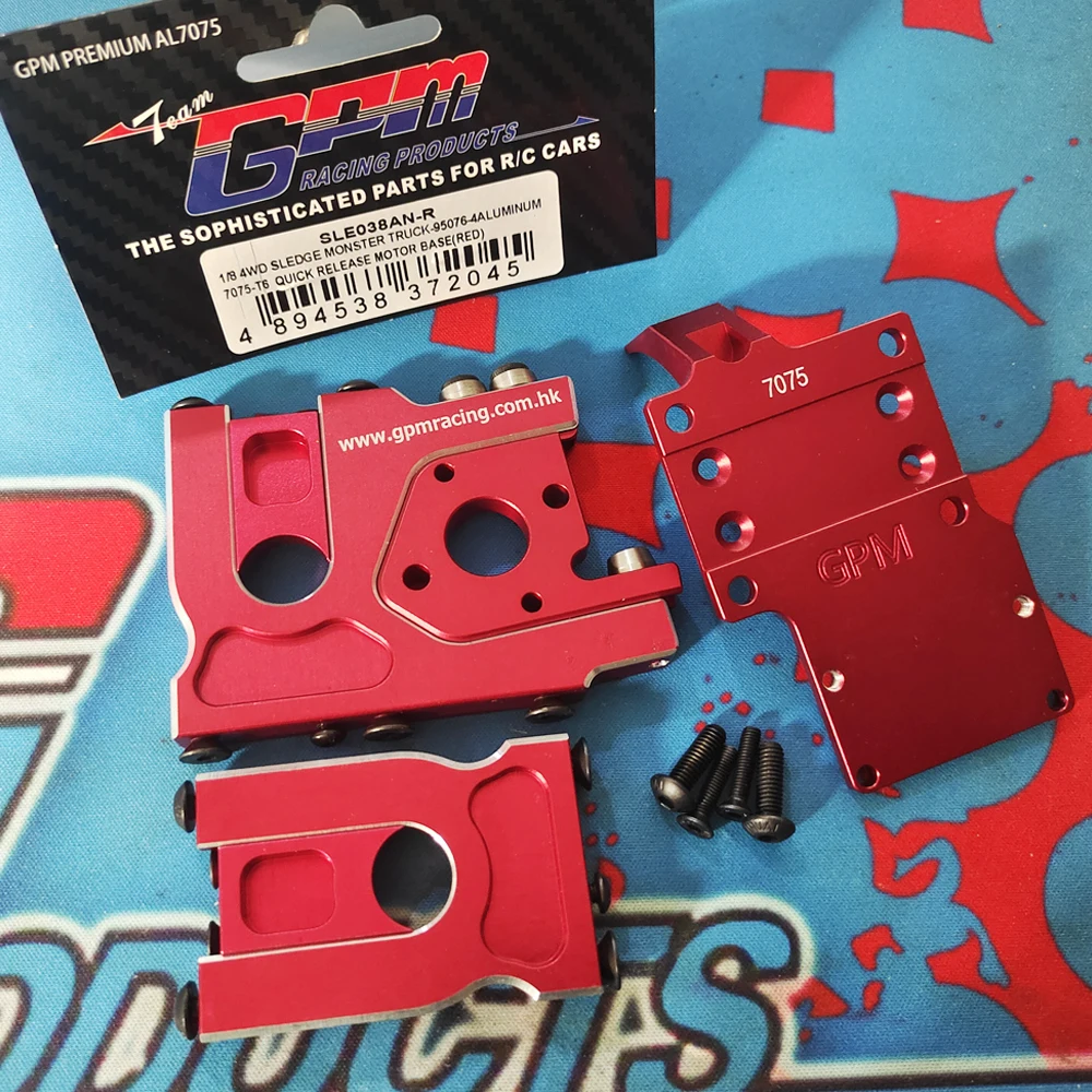 

GPM for Traxxas 1/8 Sledge 4WD Monster Truck 95076-4 RC Car Upgrade Parts Metal Alloy Reverse Quick Disassembly Motor Mount 9589