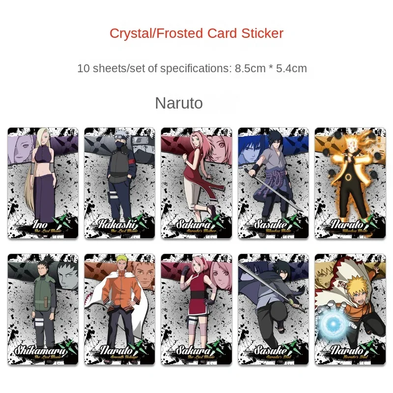 Naruto HD Fosco Crystal Card Stick, Pequeno Cartão Arroz Tráfego, Anime Periférico