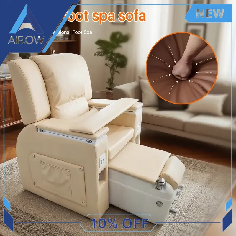 for Modern Wooden Foot Bath Chair Spa Pedicure Seat with Drain Pump Nail Board Footrest Salon Beauty Equipment Furniture