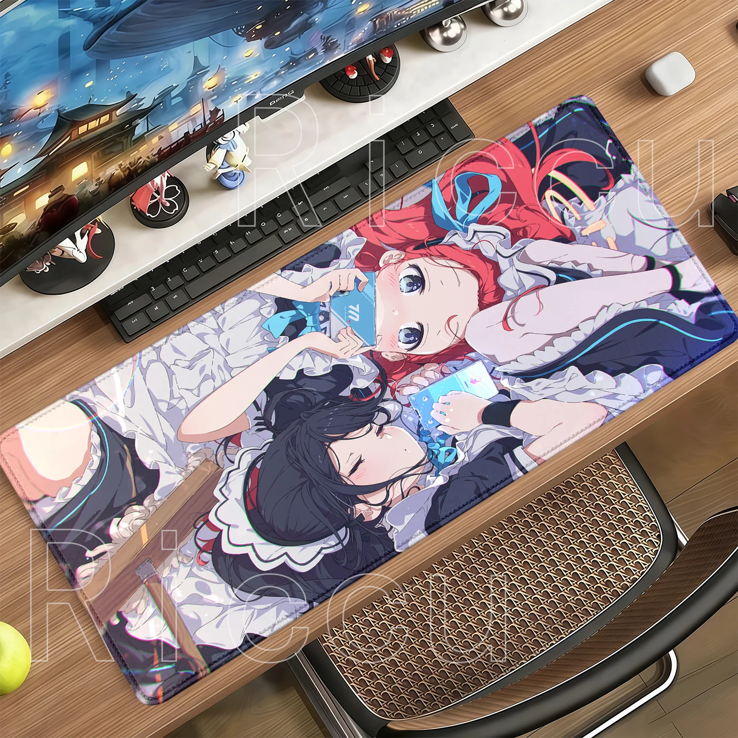 Alice Tendou Blue Archive PC Gaming Mousepad XXL Computer Keyboard Desk Mat Locking Edge Offices Accessories HD Printing Carpet