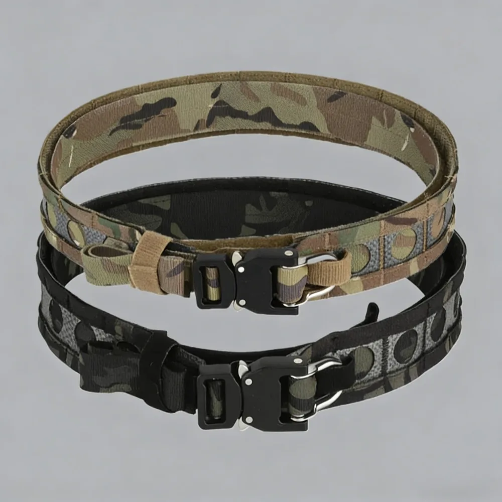 

Double Layer Nylon Outdoor Belt, Tactical Waist Belt for Hiking, Camping & Training