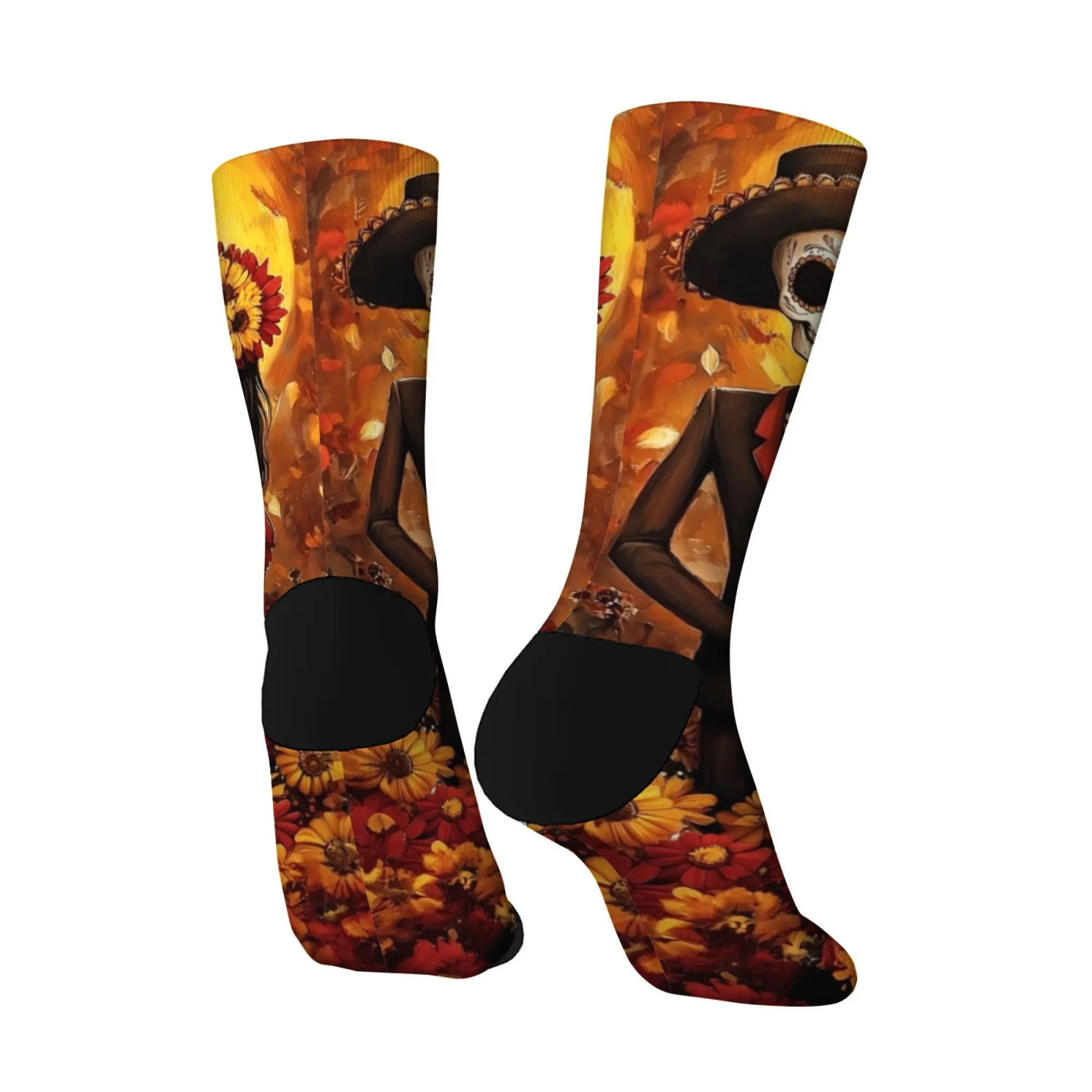 Sugar Skull Family Novelty Funny Socks Harajuku Style Day of the Dead Themed Socks Retro Fashion Casual Socks Party Holiday Gift