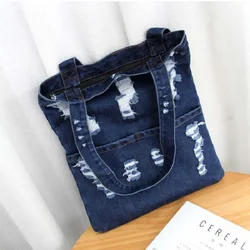 Borse per la spesa di alta qualità borse da donna con tasca aperta Denim Jean borse moda Casual borse per borsa a tracolla Tote da donna