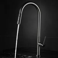 Kitchen pull-out faucet 304 stainless steel pull-out kitchen sink hot and cold faucet