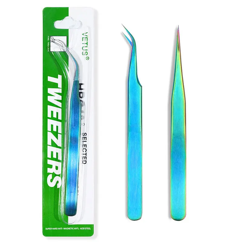 Universal Precision Industrial Tweezers Anti-static Curved Straight Tip Stainless Forceps Phone Repair Hand Tools Sets