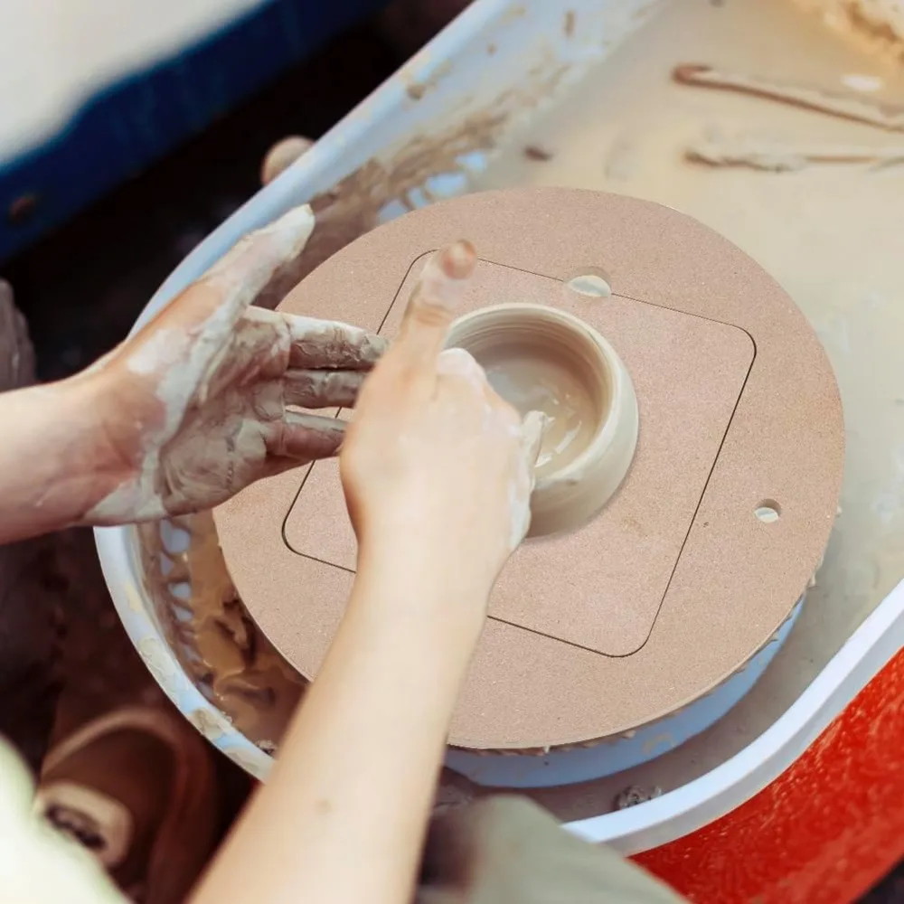 11.8inch Diameter Pottery Wheel Bats with 4pcs Square Inner Bats Pre Drilled Round Clay Throwing Bats for Potters Clay
