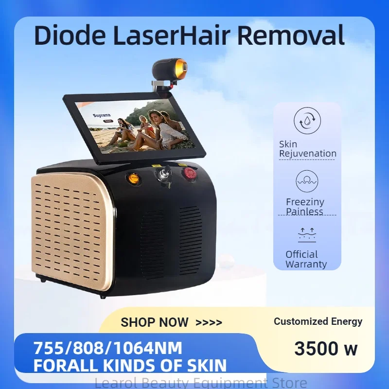 

Professional Soprano Titanium Ice Platinum 3500W Diode Laser Hair Removal Machine 3 Wavelength 755/808/1064nm Painless Remover.