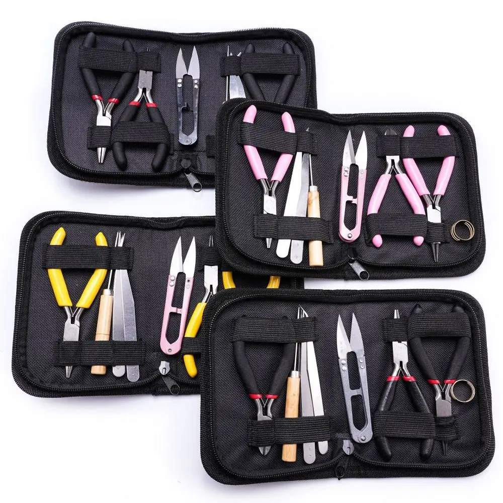 

8Pcs/Set Portable Jewelry Making Pliers Set Non-slip Handle Pliers Beading Tool Kit DIY Beading Tweezers