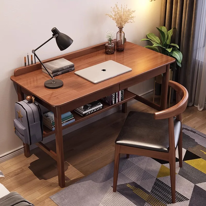 Solid wood desk, office drawer study table, student home writing desk, solid wood model