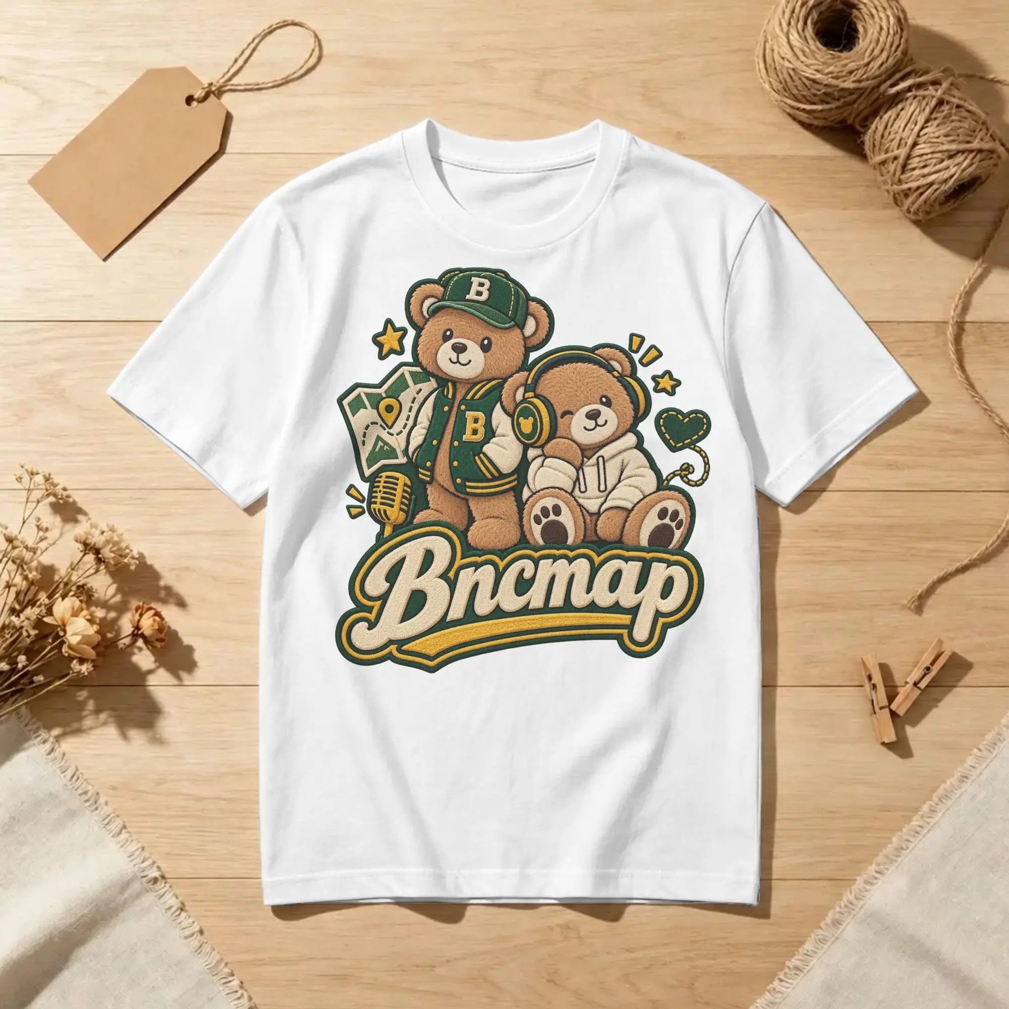 Bncmap Cute Teddy Bear T-Shirt Men Women Brooke & Connor Casual Cotton Tees Crew Neck Short Sleeve T Shirt 4XL 5XL 6XL Tops