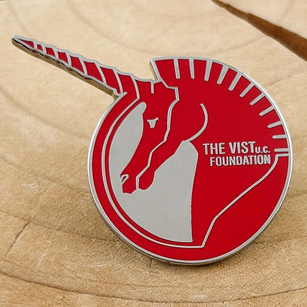 Vist Foundation Logo Enamel Pin MS RX-0 Unicorn Robot Badge Sci-Fi TV Animation Peripheral 3D Jewelry Fans Collect