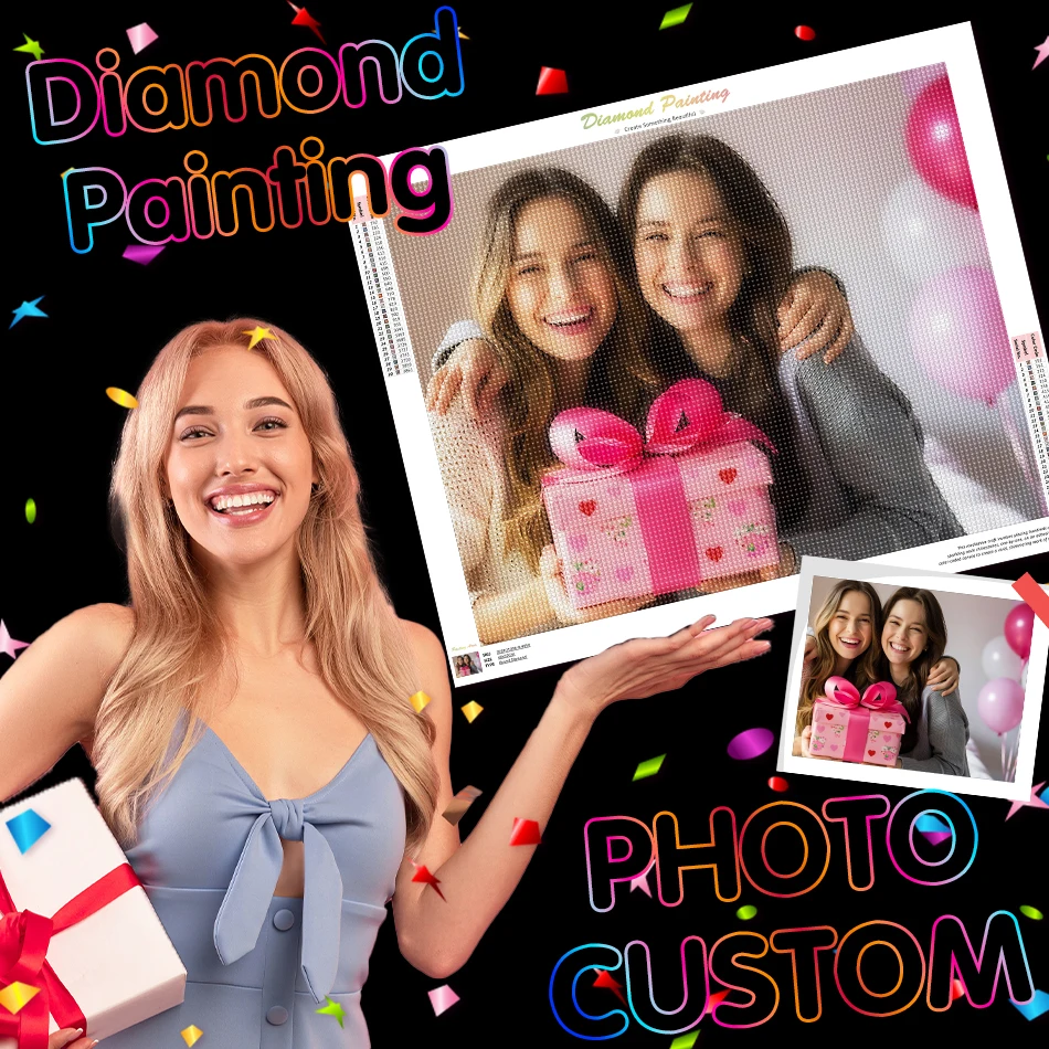 

GATYZTORY Photo Custom Diamond Painting Cross Stitch Rhinestone 5D DIY Pictures Art Kits Diamond Mosaic Drill Personalized Gift