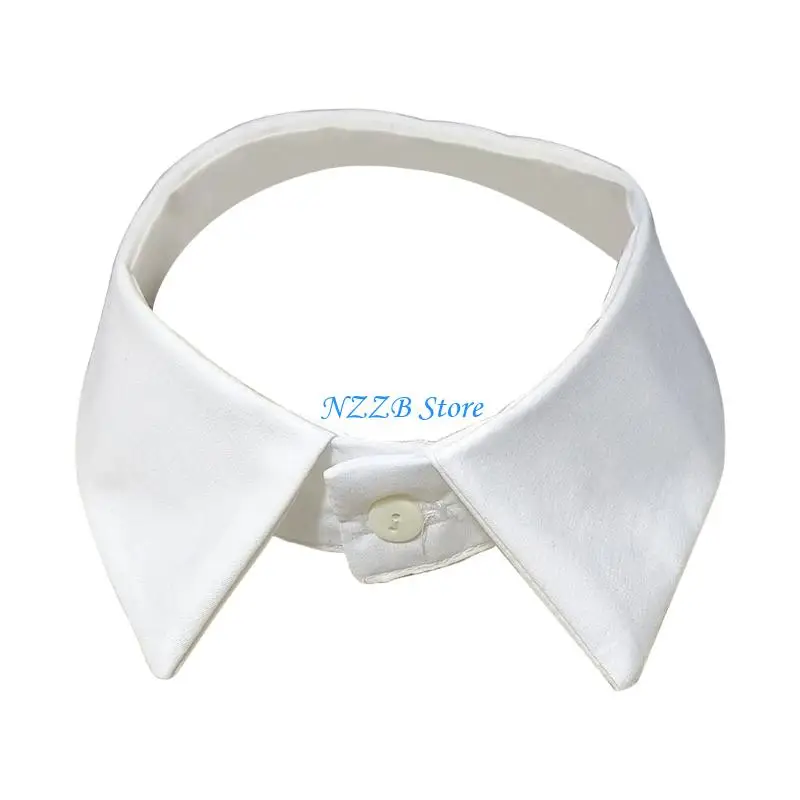 

T21F Women Ruffle Front Shirt Collar Adornment for Business Meetings Parties Weddings