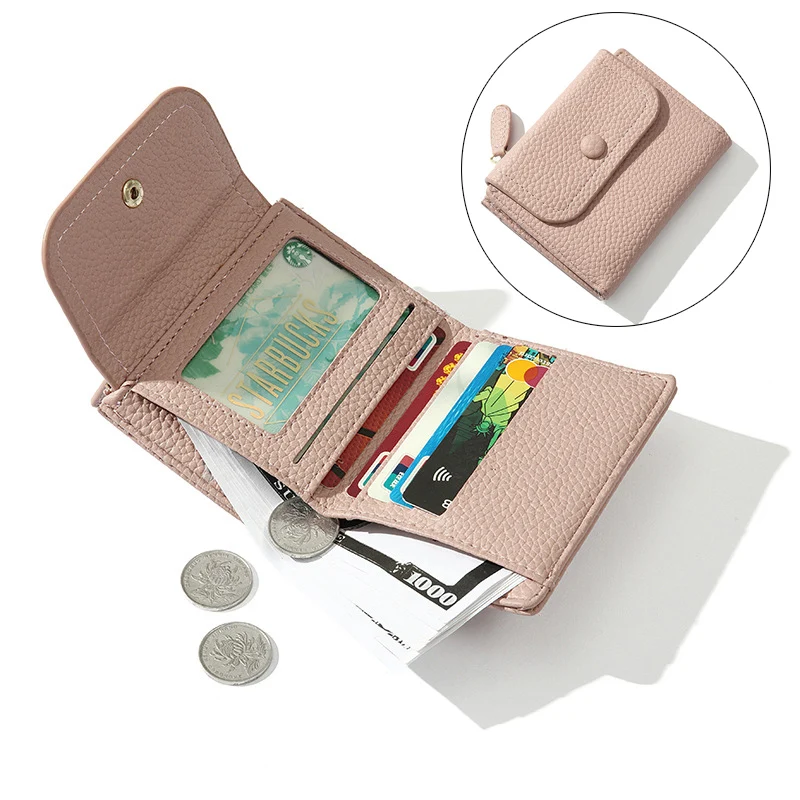 

Zipper Coin Purse Cute Credit Card Holder Mini Lady Wallet Purse New Fashion PU Leather Women Wallets Short Student Small Wallet