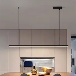 Minimalist restaurant chandelier, modern, simple and atmospheric, Nordic designer, long strip, office dining table, bar table la