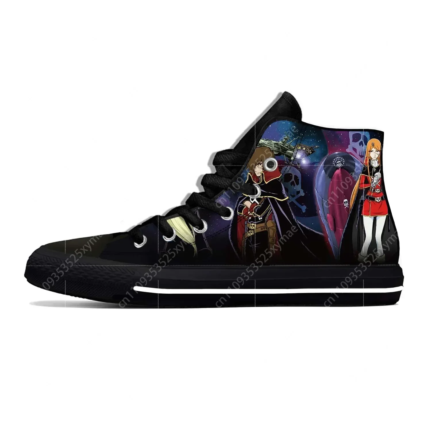 

Anime Cartoon Manga Space Pirate Captain Harlock Casual Cloth Shoes High Top Lightweight Breathable 3D Print Men Women Sneakers
