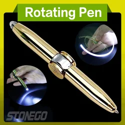 STONEGO Allevia lo stress Spinner Pen Giroscopio Decompressione Luce Penna a sfera Forma Dito Giroscopio Penna per scrittura