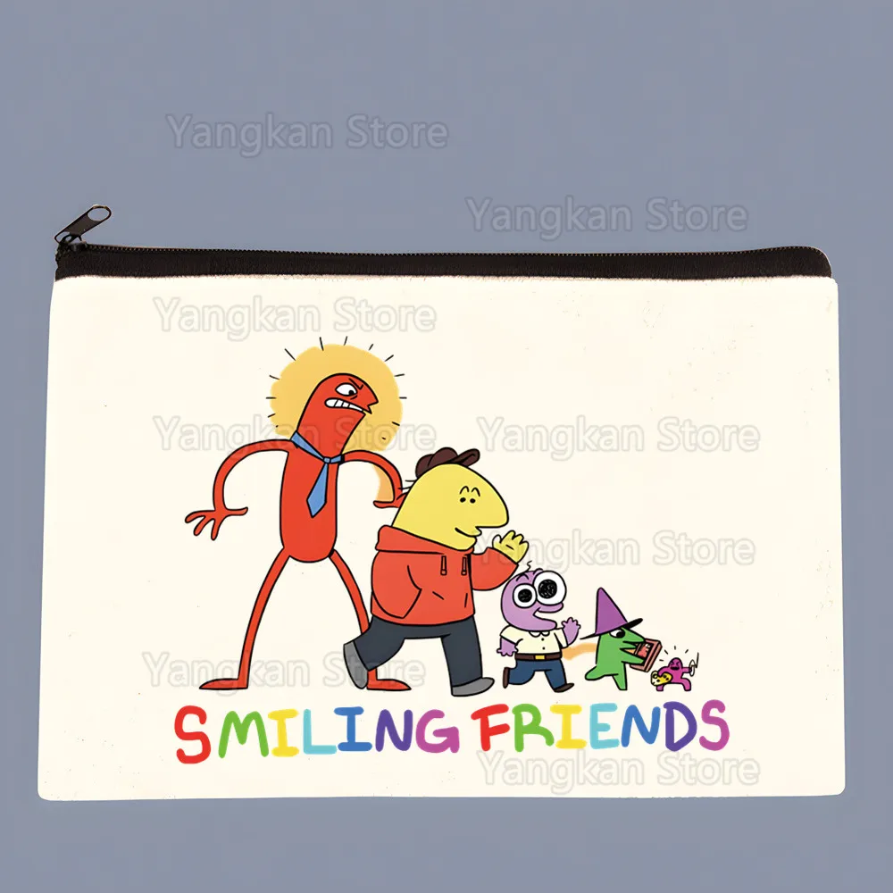 

Сумка для косметики Smiling Friend: модная холщовая сумка для хранения косметики, экологичная женская сумка-кошелек для покупок