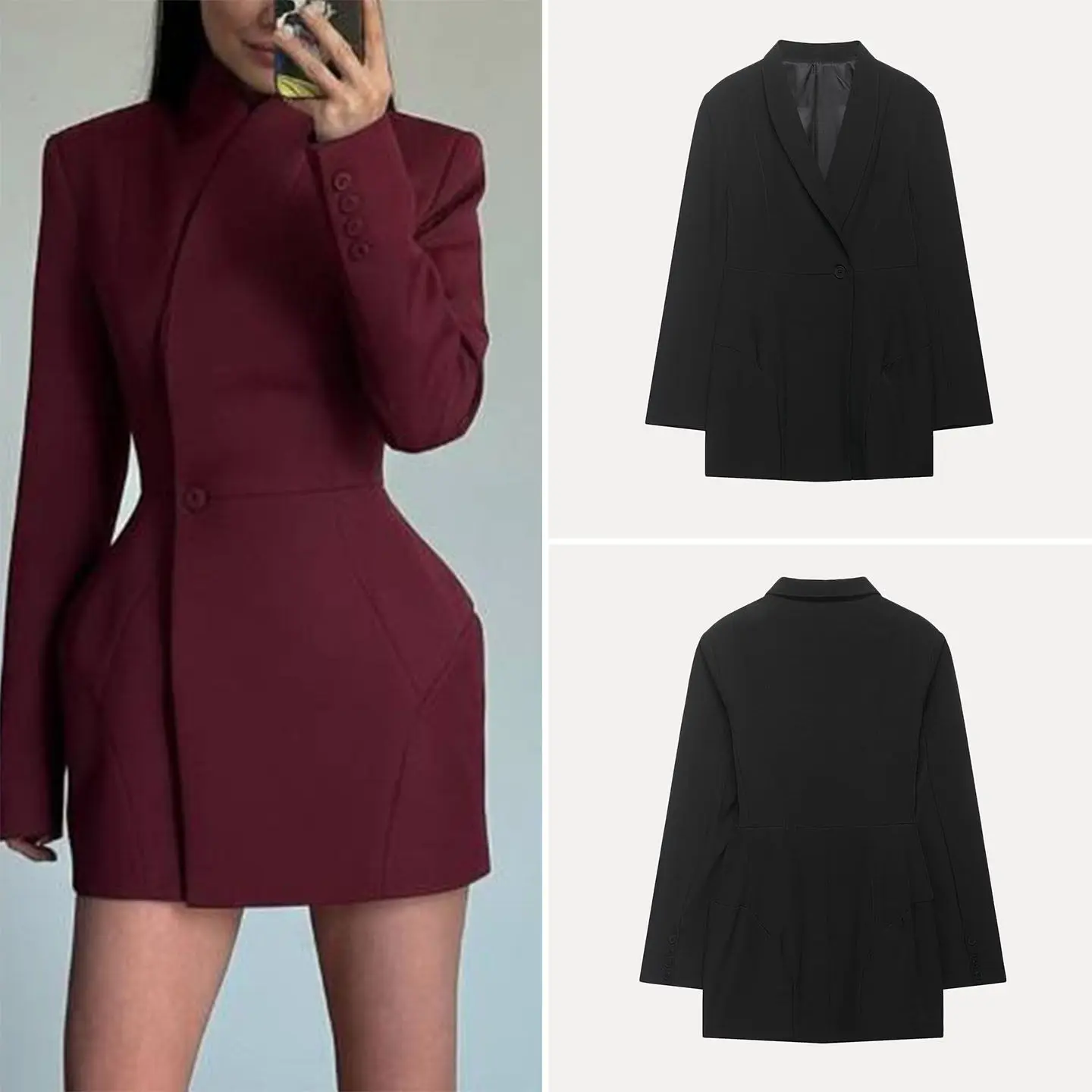 

Свободный женский пиджак в городском стиле, весна 2026, модный повседневный укороченный жакет с длинным рукавом на одной пуговице