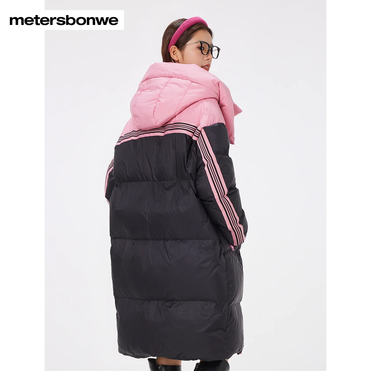 Metersbonwe Long Hooded Down Jacket Puffer Women Thick Winter Parker Coat Ladies New Fashion Warm Jackets Casual  Outerwear