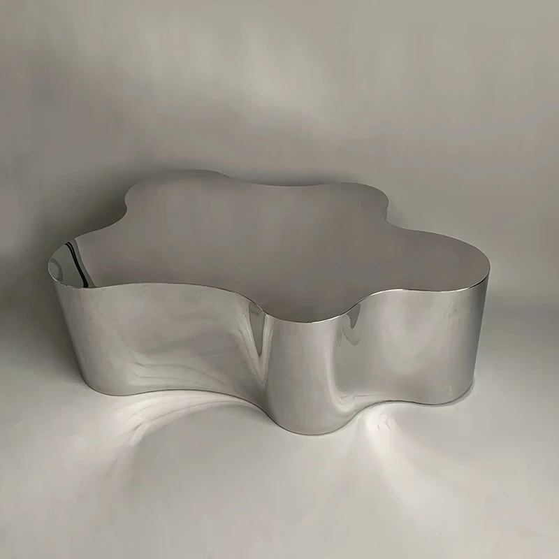 Italian light luxury stainless steel coffee table Table Decoration Living Room Designer Side Metal Furniture Luxury Alien Metal