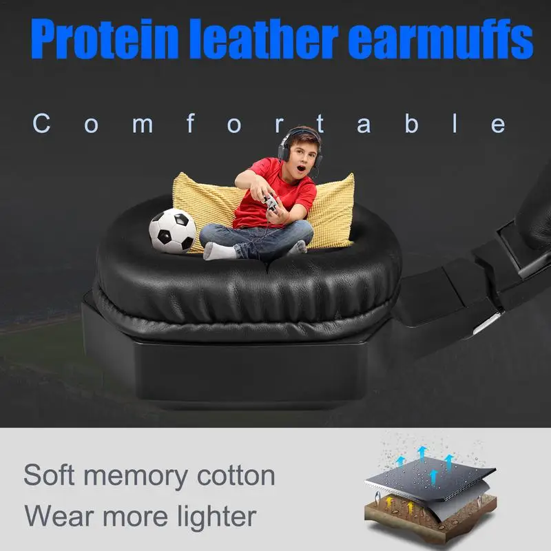 سماعات رأس للألعاب إلغاء الضوضاء RGB ، سماعة رأس سلكية ، سماعات أذن للهاتف الخلوي الأسود ، كمبيوتر ، كمبيوتر لوحي ،