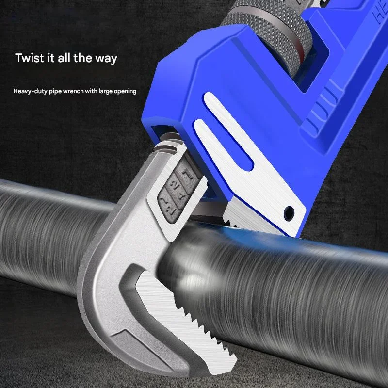 8/10/12/14-inch Heavy Duty Pipe Wrench Straight Plumber Wrenches Set Easy Adjusting Tight Bite Without Slipping Tools Wrench