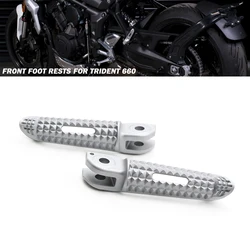 For Trident 660 Trident660 Motorcycle Front Footrest Foot Rest Footpeg Peg Aluminum Alloy Footpegs
