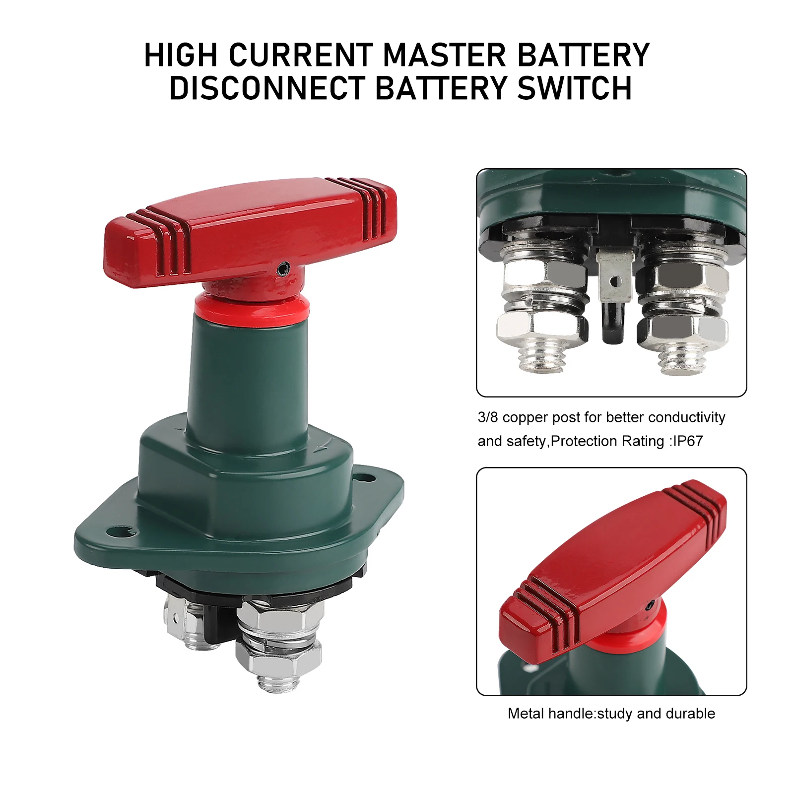 

Rotary Battery Disconnect Switch 12V 24V 750A Battery Isolator Power Cutoff Switch For Car Truck Marine Camper Auto Land Rover