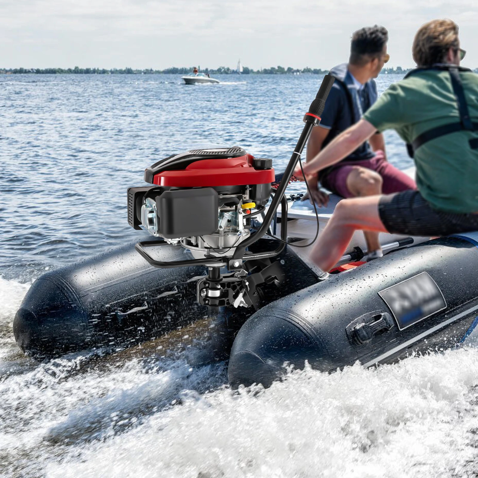 8HP 4-тактный подвесной двигатель 196CC 4500 об/мин надувной двигатель для рыбацкой лодки бензиновый ручной запуск TCI система воздушного охлаждения