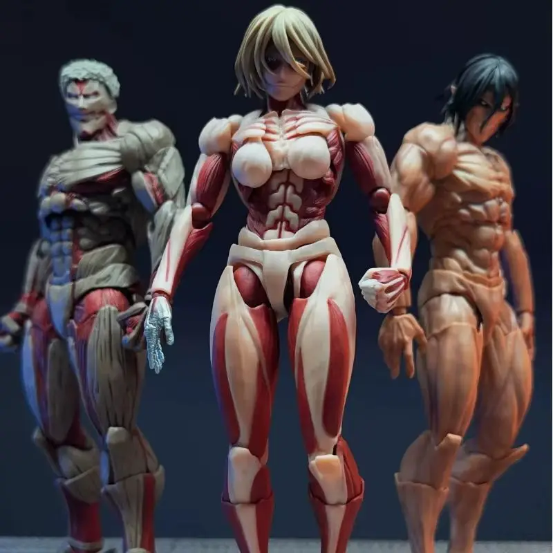 Em Estoque: Nova Coleção GK Attack On Titan Amazing Yamaguchi Revoltech Nr068 - Figura Titã Feminina Annie Leonhart - Modelo de Brinquedo Colecionável - Presente