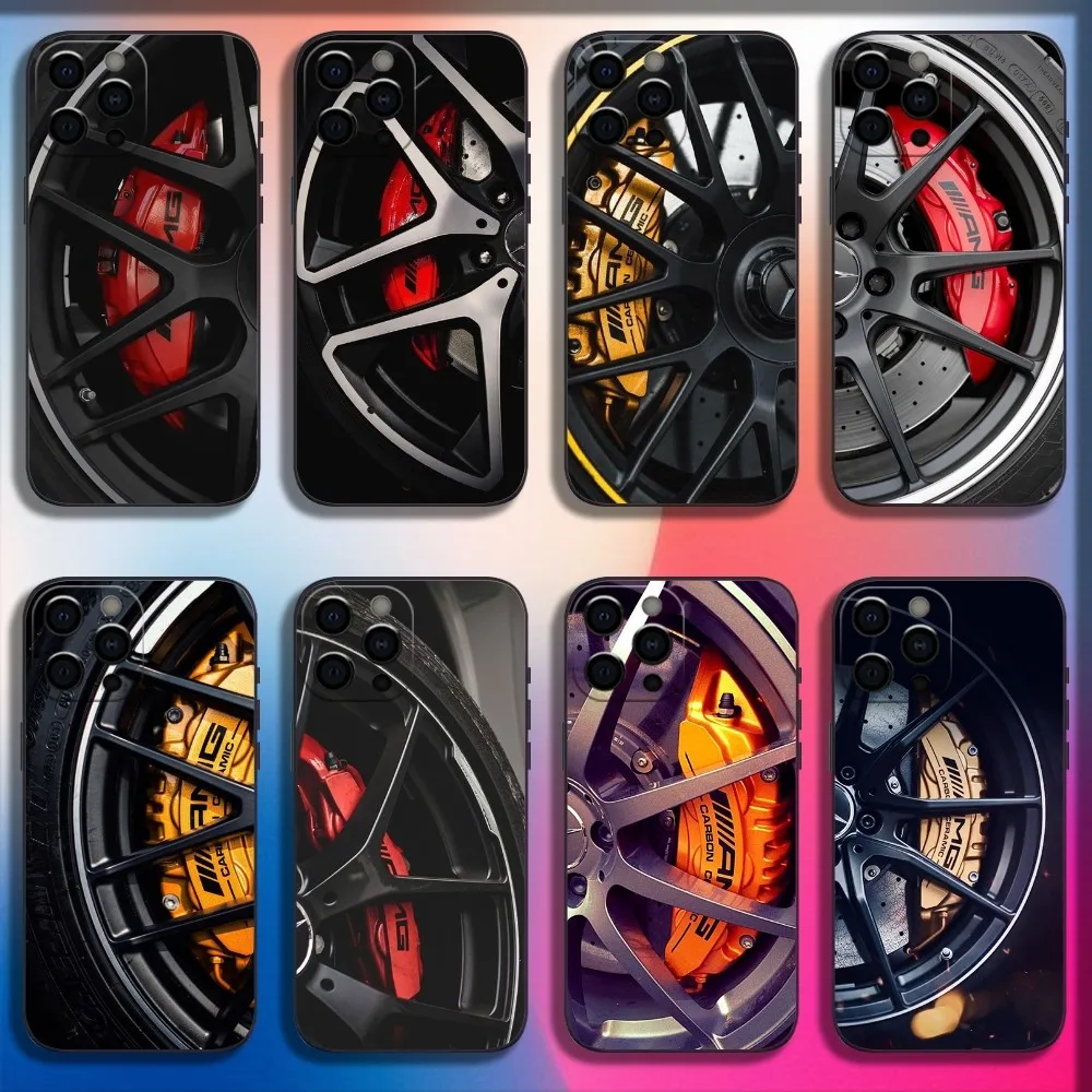 Car M-MercedesES wheels Phone Case For iPhone 16,15,14,13,12,11,Pro,X,XS,Max,XR,Plus,Mini Soft Black Cover