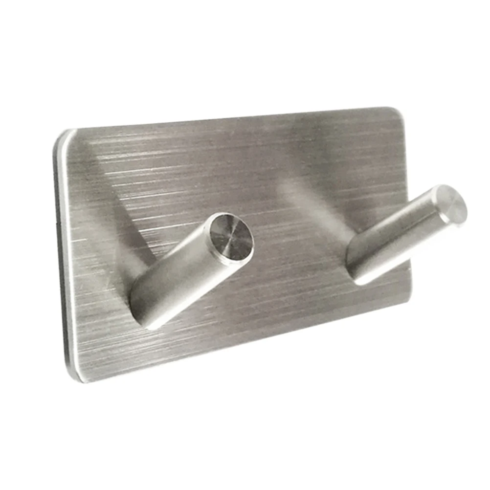 

Self Adhesive Hooks Stainless Steel Wall Coat Hanger Towel Rack Key Holder Durable Waterproof Easy Install Dry Surface