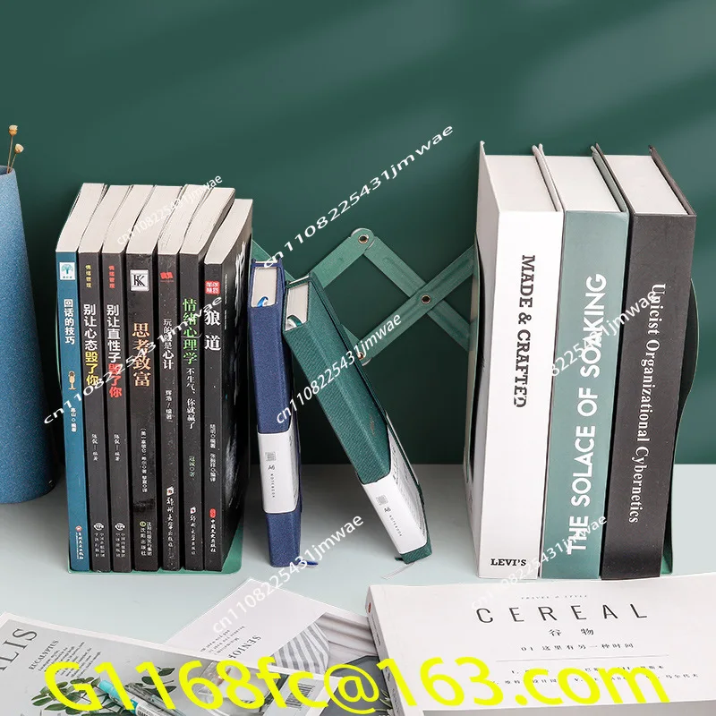 Retractable Metal Student Desktop Book Storage Rack Organize Documents Folding Book Back