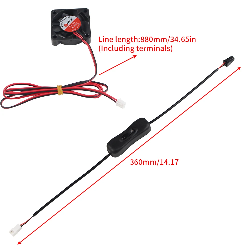 مروحة تبريد لمحرك الطارد Bambu Lab A1/A1mini 4010 24 فولت 7000 دورة في الدقيقة كرة مزدوجة مع مفتاح لأجزاء الطابعة ثلاثية الأبعاد A1/A1mini