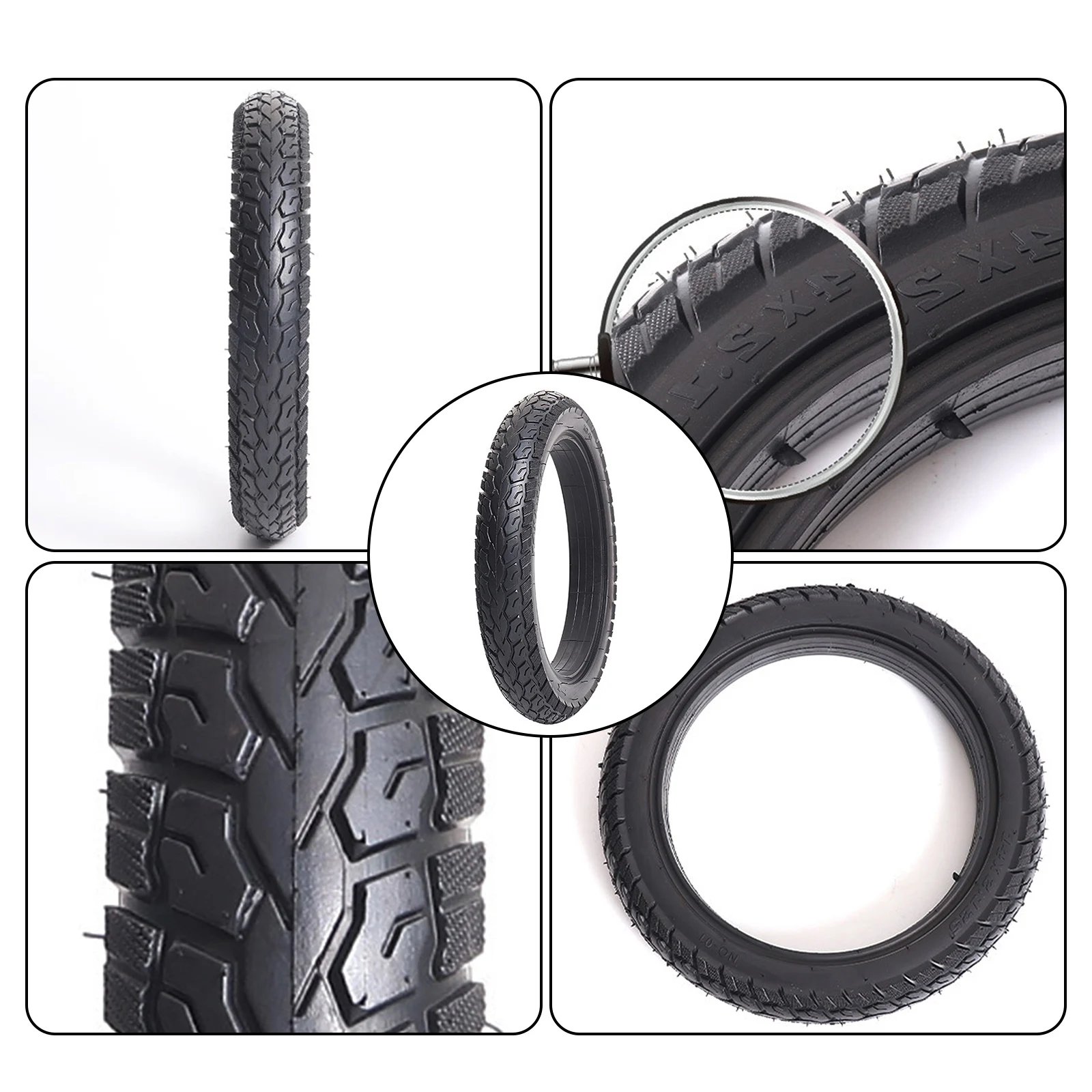 

Rubber Tire Solid Tyre Black Color Cycling Accessories Electrombile Solid Tyre Excellent Grip For Electric Bike