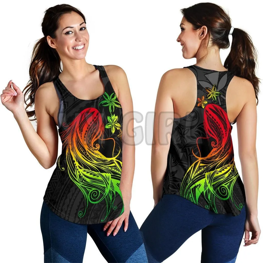 YX GIRL  Polynesian Hawaii Women Racerback Tank  3D Printed Sexy Backless Tops Summer Women Casual Tees Cosplay Clothes