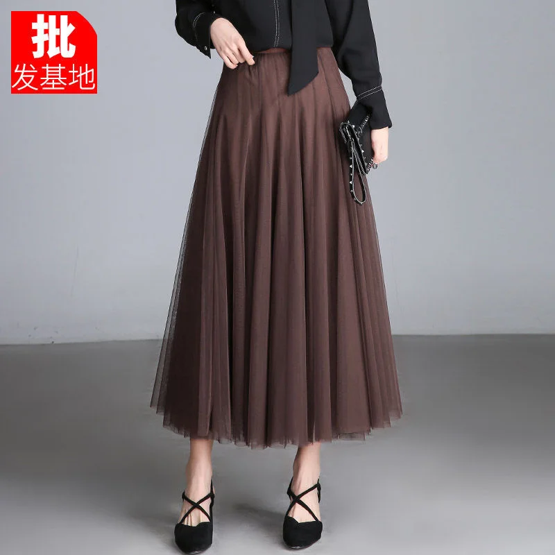 

Half Length Skirt for Women Long Skirt 2023 Style Skirt Double Layer Korean Fashion Skirts Clothes for Women