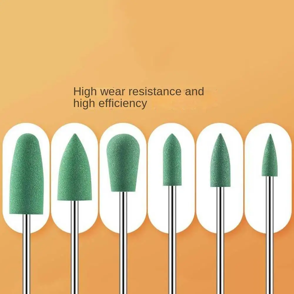 6 ชิ้น/เซ็ตเจลกําจัดขัดซิลิโคนเล็บหัวขัดเครื่องบดเล็บไฟฟ้าอุปกรณ์เสริมซิลิโคนเล็บเจาะ Bits