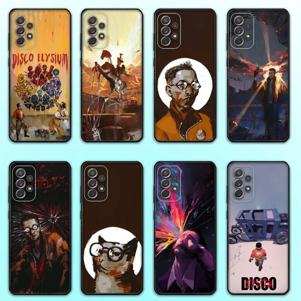 D-Disco E-Elysium Game Phone Case For Samsung S 25,24,23,22,30,21,10,9,Ultra,Plus,Lite,FE,4,5 G Soft Black Case