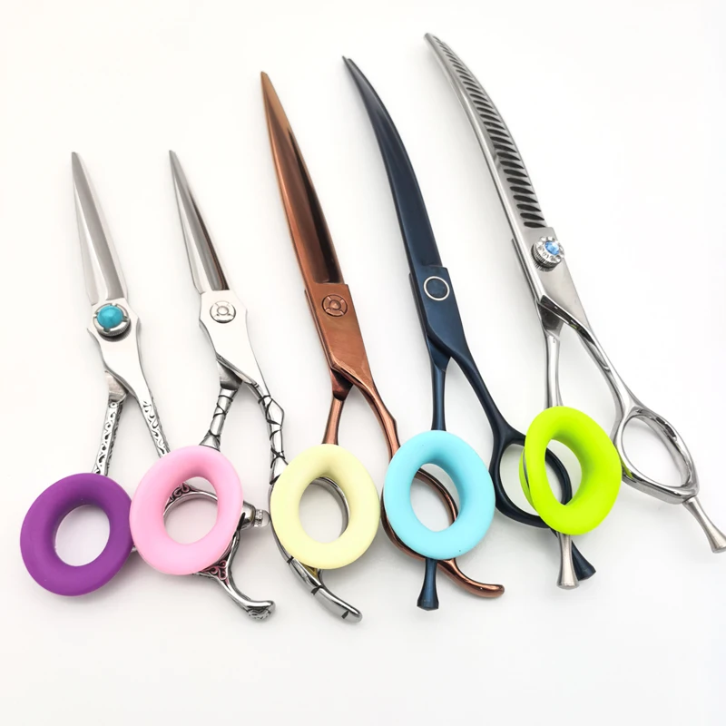 Soft silicone ring, pet scissors accessory, finger protection , 60 pieces mixed color , anti-slip soft and comfortable