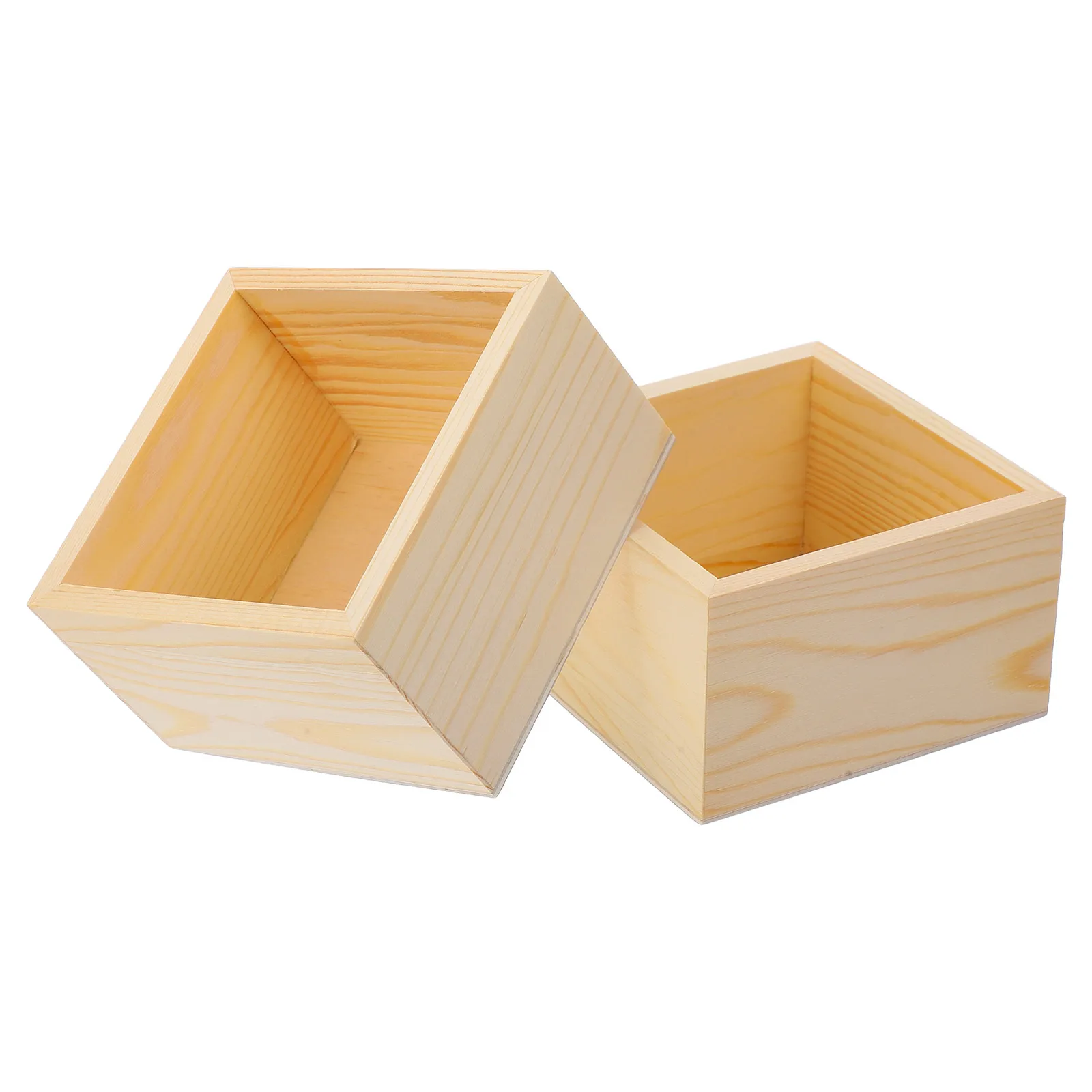 2 قطعة صندوق خشبي بدون غطاء حامل حلوى الزفاف منظم مكتب صغير مجوهرات حقيبة للتخزين حاوية عملة خشب متين